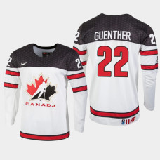 Men's Canada Dylan Guenther #22 2021 IIHF U18 World Championship White Jersey