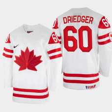 Chris Driedger 2022 IIHF World Championship Canada Hockey Jersey White #60 Uniform