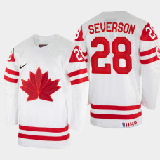 Damon Severson 2022 IIHF World Championship Canada Hockey Jersey White #28 Uniform