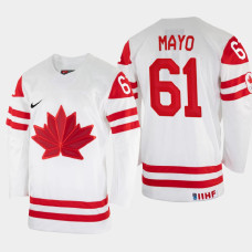 Dysin Mayo 2022 IIHF World Championship Canada Hockey Jersey White #61 Uniform