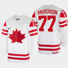 Josh Anderson 2022 IIHF World Championship Canada Hockey Jersey White #77 Uniform