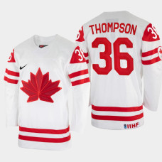 Logan Thompson 2022 IIHF World Championship Canada Hockey Jersey White #36 Uniform