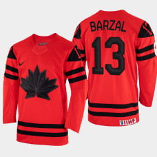 Mathew Barzal 2022 IIHF World Championship Canada Hockey Jersey Red #13 Uniform