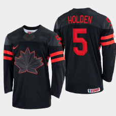 Canada #5 Nick Holden 2022 IIHF World Championship Black Replica Jersey