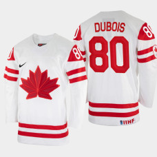 Pierre-Luc Dubois 2022 IIHF World Championship Canada Hockey Jersey White #80 Uniform