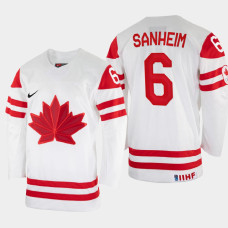 Travis Sanheim 2022 IIHF World Championship Canada Hockey Jersey White #6 Uniform