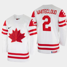 Zach Whitecloud 2022 IIHF World Championship Canada Hockey Jersey White #2 Uniform