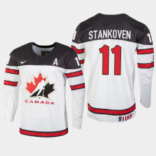 Men's Canada Logan Stankoven #11 2021 IIHF U18 World Championship White Jersey