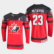 Men's Canada Mason McTavish #23 2021 IIHF U18 World Championship Red Jersey