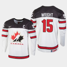 Men's Canada Shane Wright #15 2021 IIHF U18 World Championship White Jersey