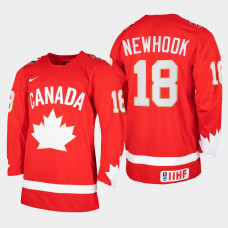 Men Canada Team Alex Newhook #18 2021 IIHF World Junior Championship Heritage Limited Red Jersey