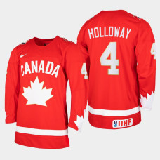 Men Canada Team Dylan Holloway #4 2021 IIHF World Junior Championship Heritage Limited Red Jersey