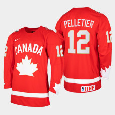 Men Canada Team Jakob Pelletier #12 2021 IIHF World Junior Championship Heritage Limited Red Jersey