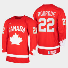 Men Canada Team Mavrik Bourque #22 2021 IIHF World Junior Championship Heritage Limited Red Jersey