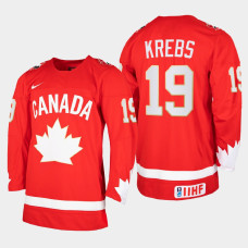 Men Canada Team Peyton Krebs #19 2021 IIHF World Junior Championship Heritage Limited Red Jersey