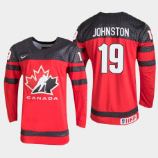 Men's Canada Wyatt Johnston #19 2021 IIHF U18 World Championship Red Jersey