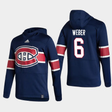 Men's Montreal Canadiens Shea Weber #6 2021 Reverse Retro Authentic Pullover Special Edition Navy Hoodie