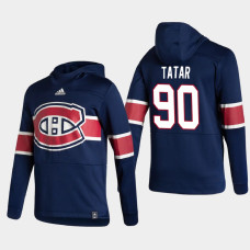 Men's Montreal Canadiens Tomas Tatar #90 2021 Reverse Retro Authentic Pullover Special Edition Navy Hoodie