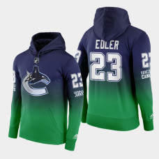 Vancouver Canucks Alexander Edler #23 2021 Reverse Retro Pullover Green Hoodie