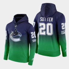 Vancouver Canucks Brandon Sutter #20 2021 Reverse Retro Pullover Green Hoodie