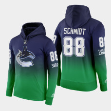 Vancouver Canucks Nate Schmidt #88 2021 Reverse Retro Pullover Green Hoodie