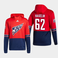 Men's Washington Capitals Carl Hagelin #62 2021 Reverse Retro Authentic Pullover Special Edition Red Hoodie