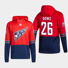 Men's Washington Capitals Nic Dowd #26 2021 Reverse Retro Authentic Pullover Special Edition Red Hoodie