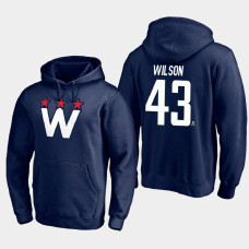 Men's Washington Capitals Tom Wilson #43 2021 Alternate Team Logo Pullover Navy Hoodie