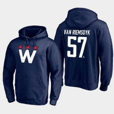 Men's Washington Capitals Trevor van Riemsdyk #57 2021 Alternate Team Logo Pullover Navy Hoodie