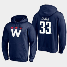 Men's Washington Capitals Zdeno Chara #33 2021 Alternate Team Logo Pullover Navy Hoodie