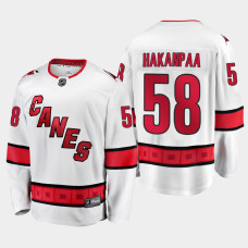 Men's Carolina Hurricanes Jani Hakanpaa #58 Away 2021 White Jersey