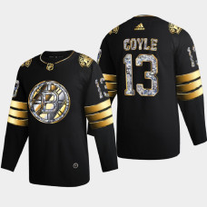 Charlie Coyle Boston Bruins 2022 Stanley Cup Playoffs Black Diamond Edition Jersey Authentic