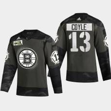 Men's Boston Bruins Charlie Coyle #13 2021 Military Appreciation Night Camo Jersey