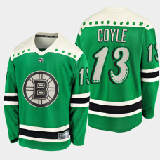 Men's Boston Bruins Charlie Coyle #13 2021 St. Patrick's Day Green Jersey