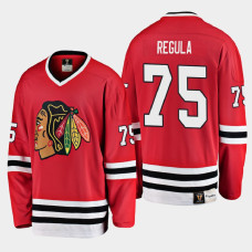 Men's Chicago Blackhawks Alec Regula #75 Heritage 2021 Red Jersey