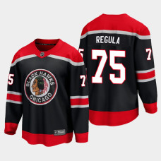 Men's Chicago Blackhawks Alec Regula #75 Reverse Retro 2021 Black Jersey