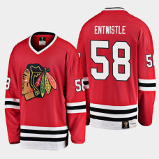 Men's Chicago Blackhawks MacKenzie Entwistle #58 Heritage 2021 Red Jersey