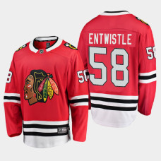 Men's Chicago Blackhawks MacKenzie Entwistle #58 Home 2021 Red Jersey