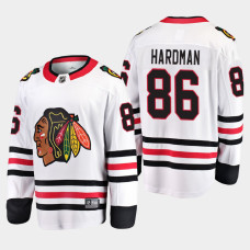 Men's Chicago Blackhawks Mike Hardman #86 Away 2021 White Jersey