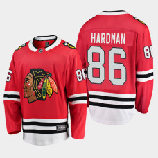 Men's Chicago Blackhawks Mike Hardman #86 Home 2021 Red Jersey