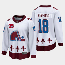 Men's Colorado Avalanche Alex Newhook #18 Reverse Retro 2021 White Jersey