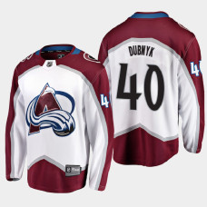 Men's Colorado Avalanche Devan Dubnyk #40 Away 2021 White Jersey