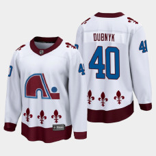 Men's Colorado Avalanche Devan Dubnyk #40 Reverse Retro 2021 White Jersey