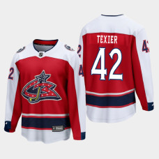 Men's Columbus Blue Jackets Alexandre Texier #42 Special Edition 2021 Breakaway Red Jersey