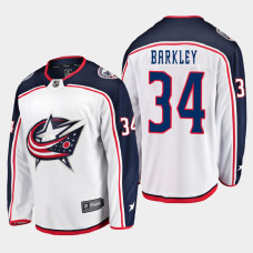 Men's Columbus Blue Jackets Charles Barkley #34 Away 2021 White Jersey