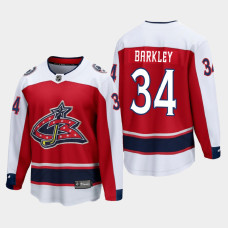 Men's Columbus Blue Jackets Charles Barkley #34 Reverse Retro 2021 Red Jersey