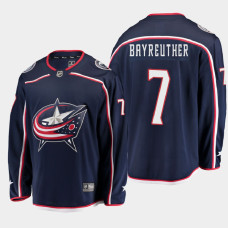 Men's Columbus Blue Jackets Gavin Bayreuther #7 Home 2021 Navy Jersey