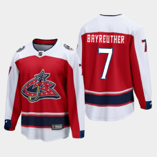 Men's Columbus Blue Jackets Gavin Bayreuther #7 Reverse Retro 2021 Red Jersey