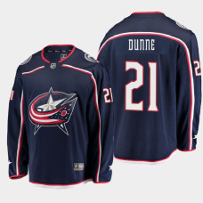 Men's Columbus Blue Jackets Josh Dunne #21 Home 2021 Navy Jersey