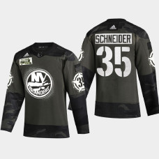 Men's New York Islanders Cory Schneider #35 2021 Military Appreciation Night Camo Jersey